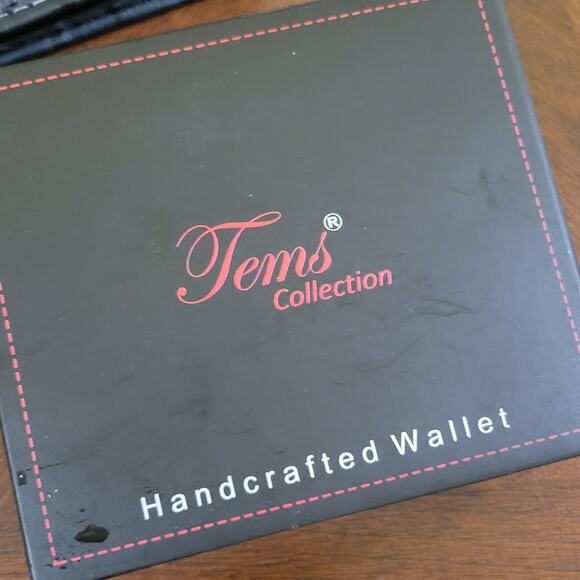 Texas concho mens Wallet Western Short Bifold Ostrich pattern black faux leather - Picture 4 of 13